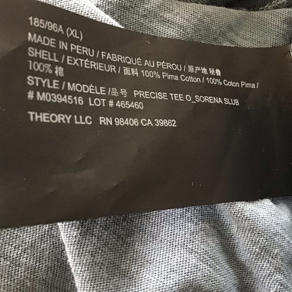 Theory Pima cotton Precise Tee O Dark Harbor Serena Slub size XL NWT - Picture 6 of 7
